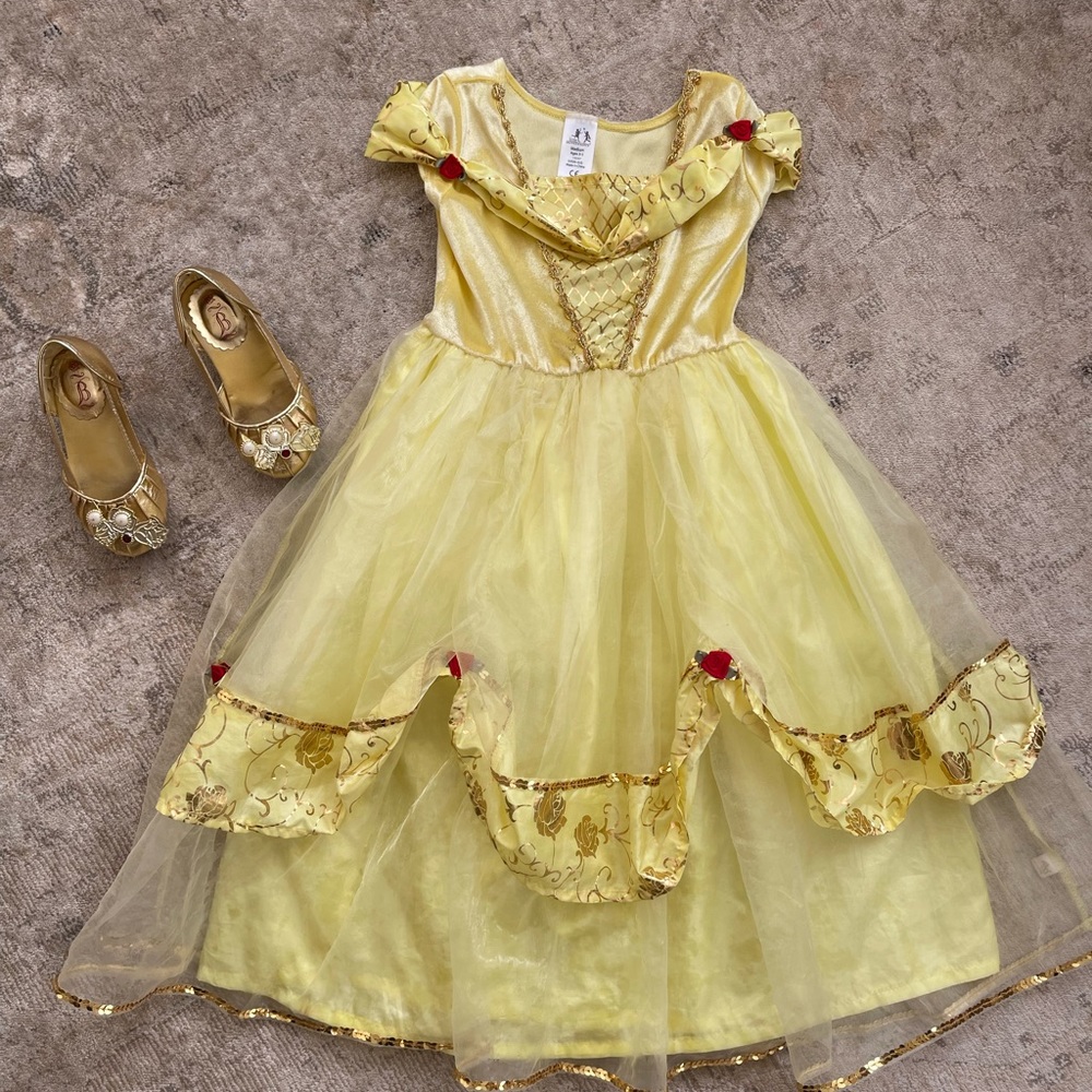 Halloween Disney Princess Belle Dress & Shoes